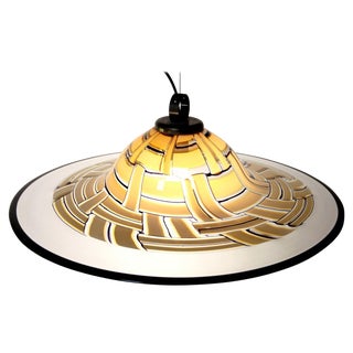 Large Amber Murano Incalmo Glass Ceiling Lamp from Barovier & Toso For Sale
