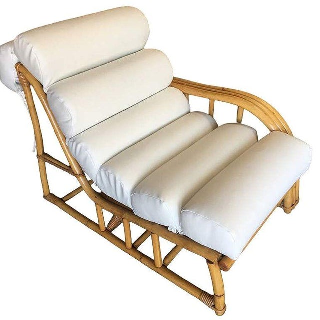 Rare Restored Museum Quality 3-Strand Rattan Settee, Paul Laszlo for Ficks Reed For Sale - Image 4 of 8