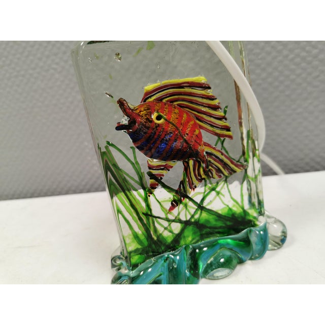 Murano Glass Aquarium Table Lamp by Alfredo Barbini for Cenedese Vetri, Italy, 1950s For Sale - Image 16 of 17
