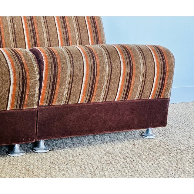 Vintage Velvet Modular Sofa Set, 1970s, Set of 5 For Sale - Image 16 of 18