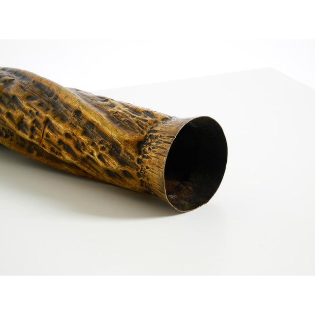 Large Vintage Brutalist Brass Vase, 1975 For Sale - Image 15 of 18