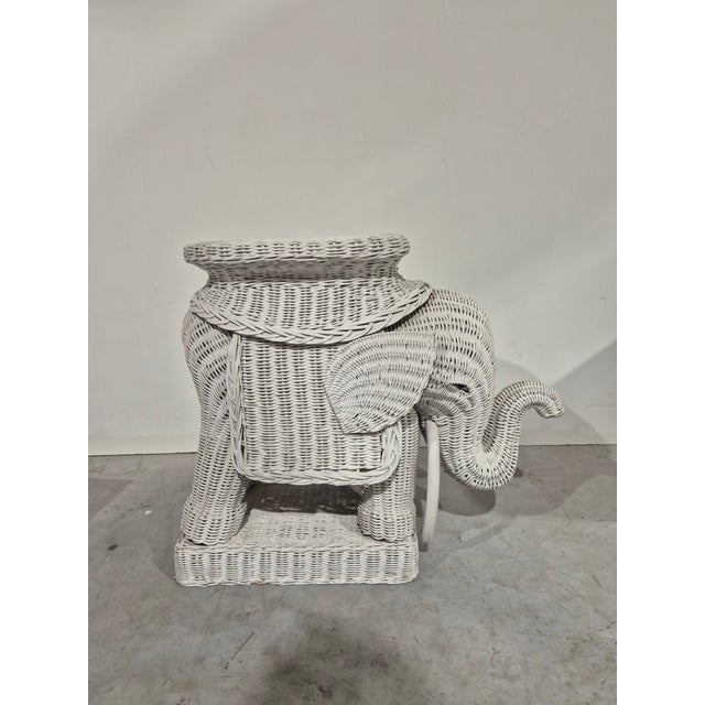 Mid-Century Modern Vintage Wicker Elephant Side Table, 1970s For Sale - Image 3 of 7