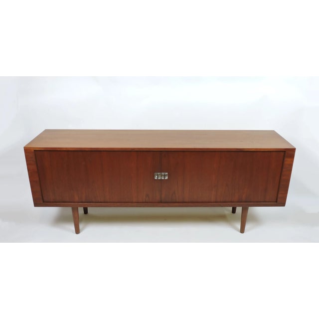 1960s Hans Wegner Teak President Tambour Door Credenza Sideboard For Sale In Philadelphia - Image 6 of 12