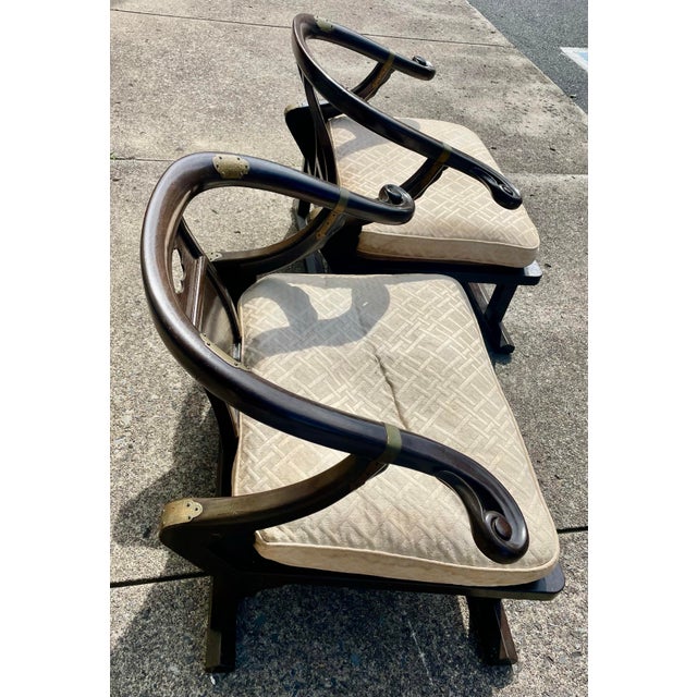 Coffee Baker Furniture Far East Collection Arm Chairs #2510 by Michael Taylor - a Pair For Sale - Image 8 of 12