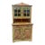 1871 Scandinavian Folk Art Step-Back Cupboard With Original Decorative Glass For Sale