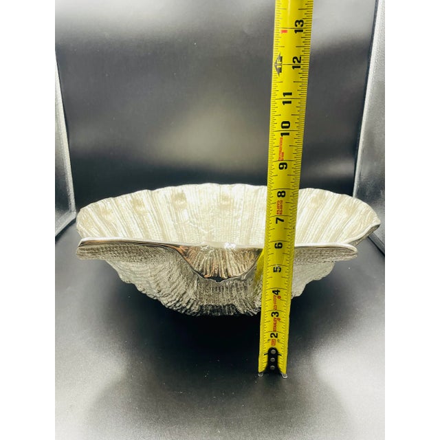 Silver Late 20th Century Michael Aram Lions Paw Sea Shell Centerpiece Bowl For Sale - Image 8 of 12