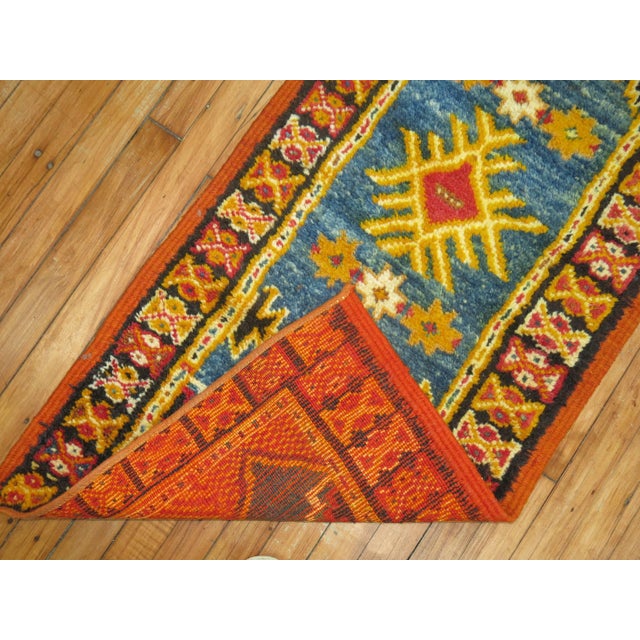 Mid 20th Century Blue Vintage Moroccan Rug - 2' x 4'9" For Sale - Image 5 of 6