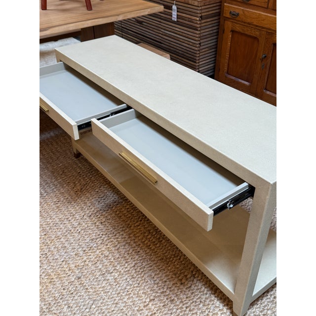 Restoration Hardware Graydon Shagreen Console Table For Sale - Image 11 of 12