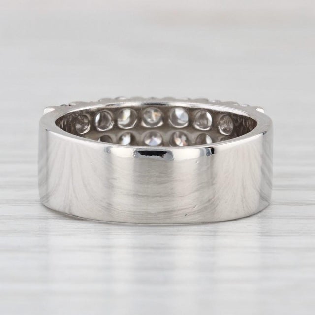 0.85ctw Diamond Ring Platinum Size 7.5 Anniversary Band Stackable For Sale - Image 4 of 8