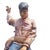 Wood Hand Painted Cowboy Sculpture With Bucking Bronco on Stool Art Statue For Sale - Image 7 of 9