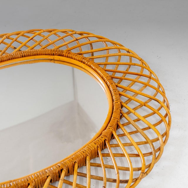 Mid-Century Modern Bamboo Sunburst Mirror from Franco Albini, Italy, 1960s For Sale - Image 6 of 13