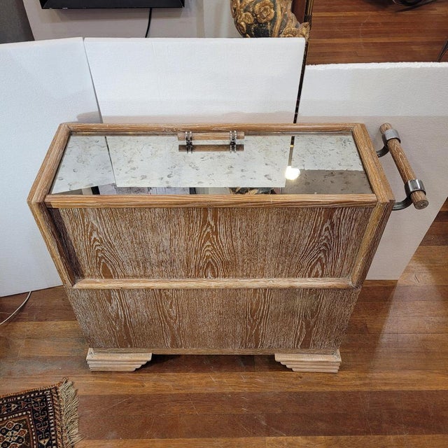 Art Deco Oak Bar Cabinet, France, 1980s For Sale - Image 6 of 18