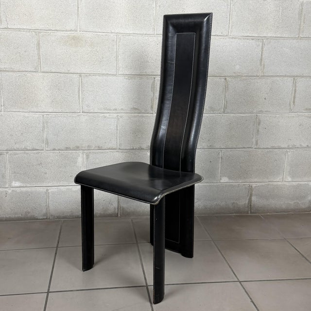 Modern Modern Alice High Back Chair in Black Leather from Cattelan Italia For Sale - Image 3 of 11