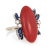Modern Sardinian Red Coral Sapphire Diamond Ring Vintage 18 Karat Gold Fine Cocktail size 5.5 For Sale - Image 3 of 6