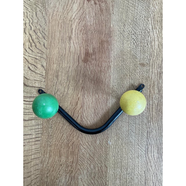 1950s 1950s Mid-Century Modern French Sputnik Wall Hook With Green & Yellow Atomic Balls For Sale - Image 5 of 10