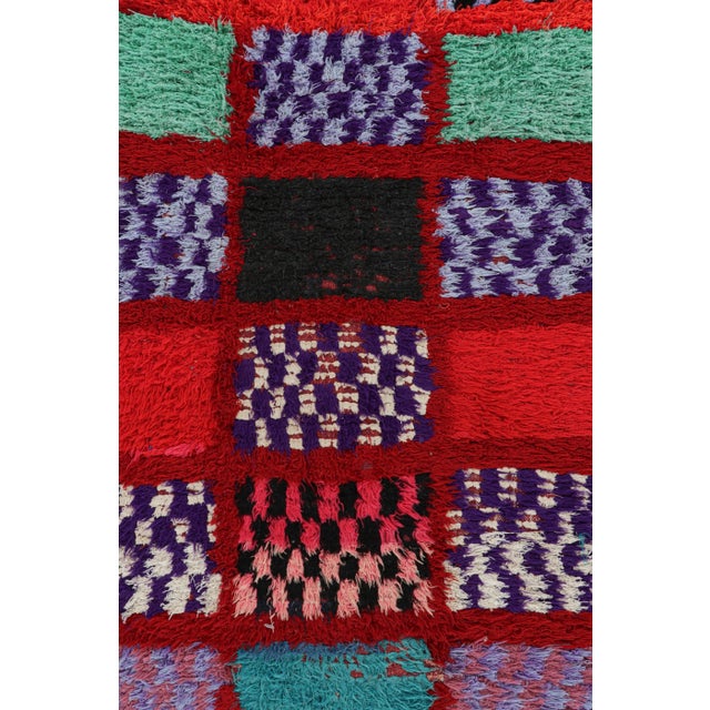 Moroccan Vintage Moroccan Runner Rug in Red With Geometric Patterns, From Rug & Kilim For Sale - Image 3 of 7