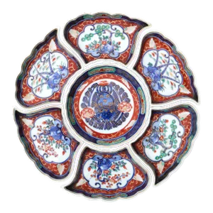 19th Century Meiji Period Japanese Imari Porcelain Sweet Meat Dish Set- 7 Pieces
