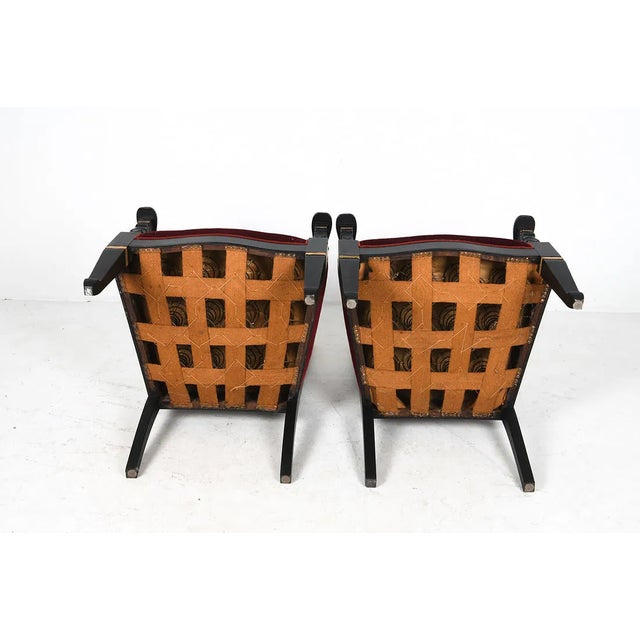 1940s Pair French Empire Revival Armchairs For Sale - Image 9 of 9