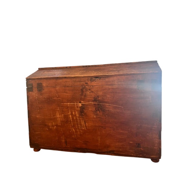 Monumental Antique French Provincial Blanket Coffer, Early 1700s - Grand Scale Original Iron Hardwar For Sale - Image 10 of 12