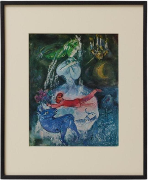After Marc Chagall, Editions du Chêne, Color Cliché Print, 1947, Framed