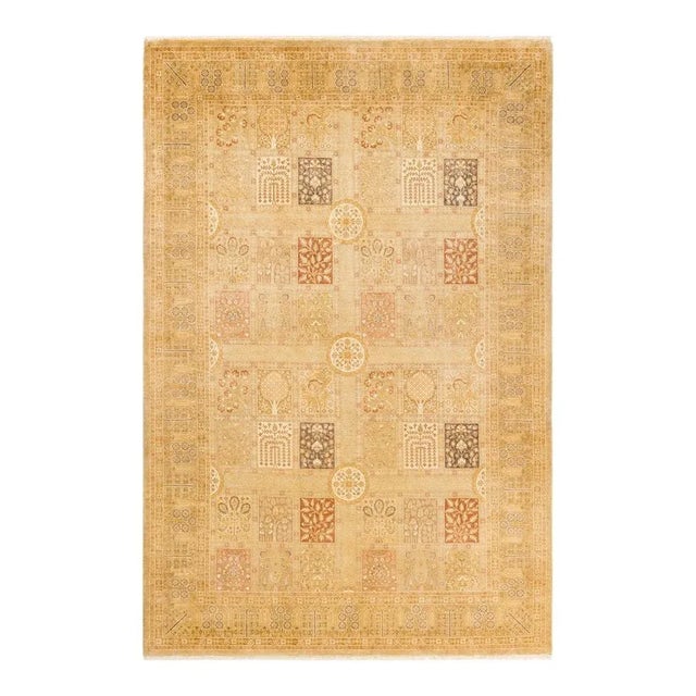 Ivory Mogul, One-of-a-Kind Hand-Knotted Area Rug in Ivory, 6' 2" x 9' 3" For Sale - Image 8 of 8