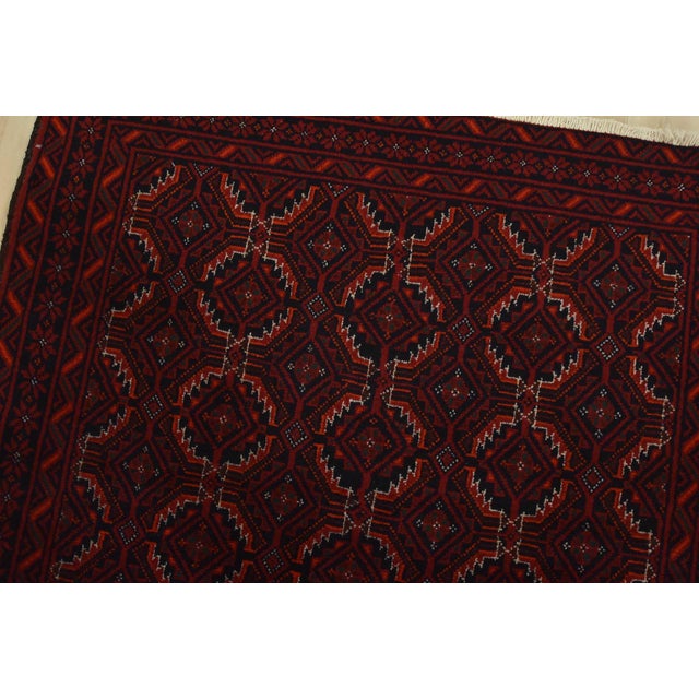 Baloch Rug 3’7” X 6’5” Blue Wool Vintage Tribal Hand-Knottted Carpet For Sale In Philadelphia - Image 6 of 12