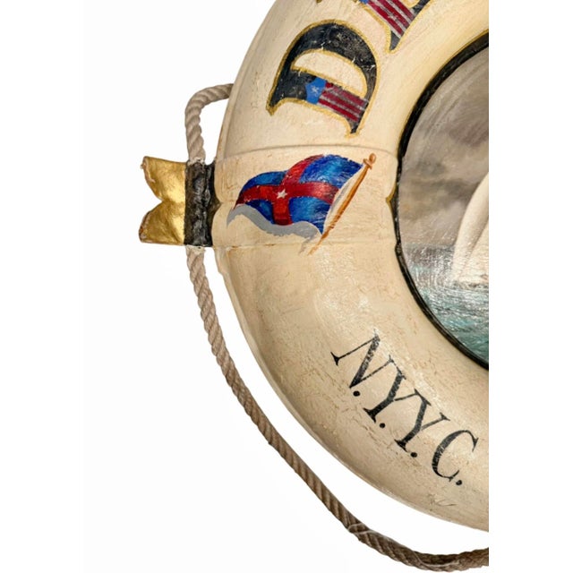 New York Yacht Club America’s Cup Defender 1895 Nautical Life Preserver 24"d For Sale In Washington DC - Image 6 of 9
