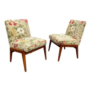 Mid Century Slipper Chairs After Edward Wormley - a Pair For Sale