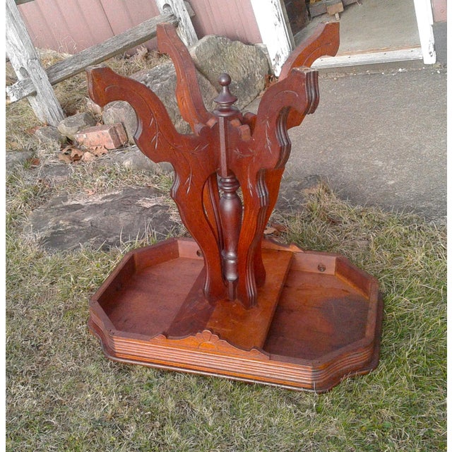 Antique Victorian Eastlake Solid Walnut Parlor Table 1870s For Sale - Image 15 of 18