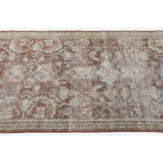 19th Century Antique Malayer Wool Runner Rug With Muted Rust & Neutral Distressed Patina For Sale - Image 9 of 9