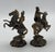 A stunning pair of vintage gilded metal equestrian figurines, likely inspired by 19th-century neoclassical and medieval...
