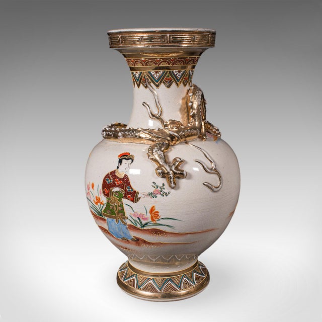 Pair of Antique Satsuma Vases, Japanese, Ceramic Baluster, Meiji, Late Victorian For Sale - Image 6 of 12