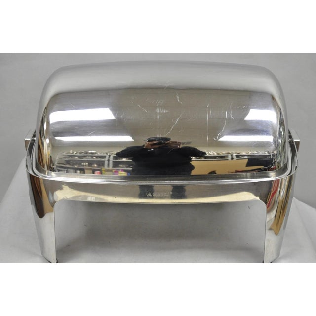 Late 20th Century Sunnex Stainless Steel Rolling 8.5l Chafing Dish Buffet Chafer Catering Server For Sale - Image 12 of 16