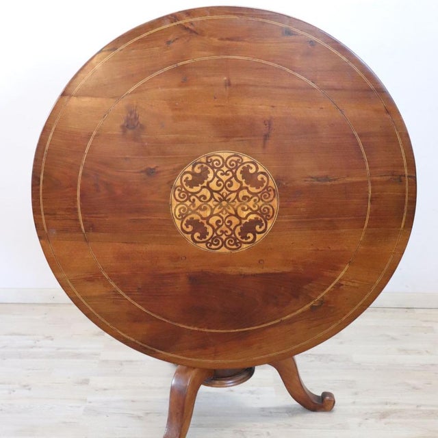 Antique Inlaid Walnut Tilt-Top Table, 1800s For Sale - Image 4 of 10