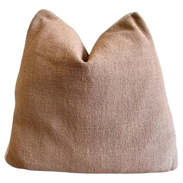 Wood Inez Blush Wool Textured Pillow For Sale - Image 7 of 7