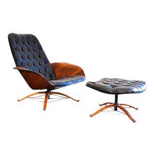 Mid Century George Mulhauser for Plycraft Mr Chair Lounge Chair & Ottoman For Sale