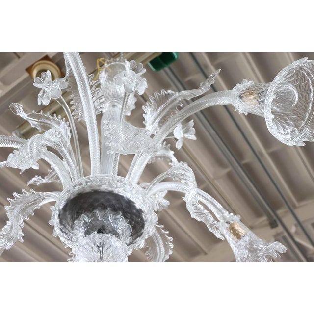 1980s Transparent Murano Glass Chandelier, 1980s For Sale - Image 5 of 18