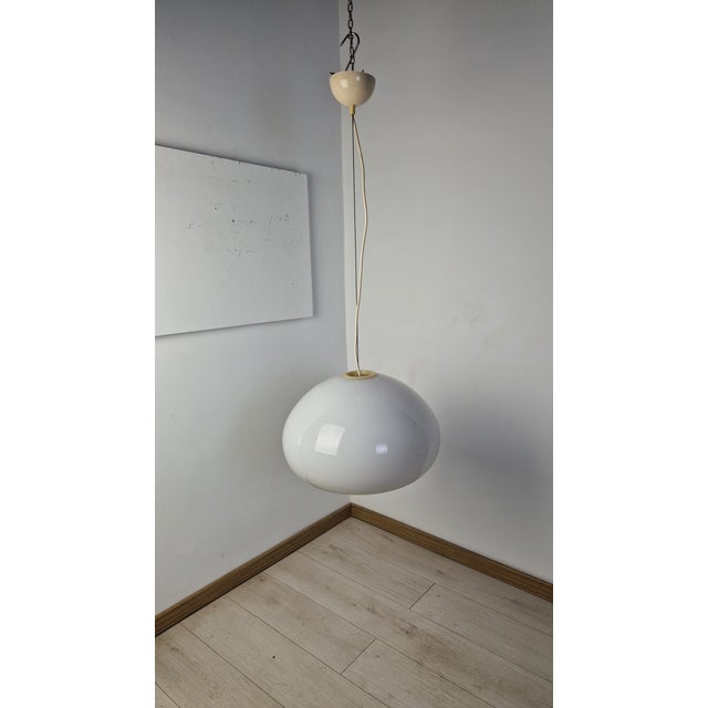 Silver Vintage Black and White Pendant Lamp by Achille and Pier Giacomo Castiglioni for Flos, 1960s For Sale - Image 8 of 8