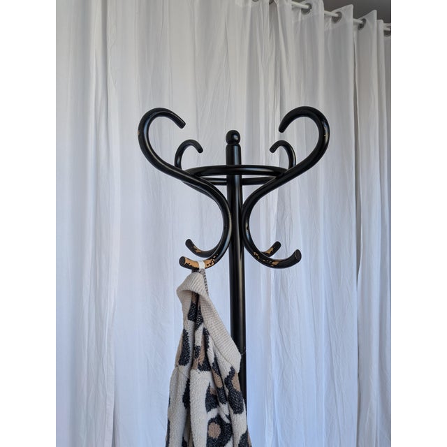 Mid-Century Modern Vintage Black Bentwood Coat Stand, 1970s For Sale - Image 3 of 18