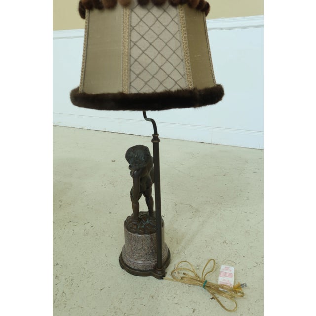 1990s Morgan Hill Bronze & Marble Classical Puti Table Lamps - a Pair For Sale - Image 9 of 13