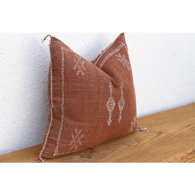 Clay Diamond Cactus Silk Moroccan Pillow For Sale - Image 4 of 8