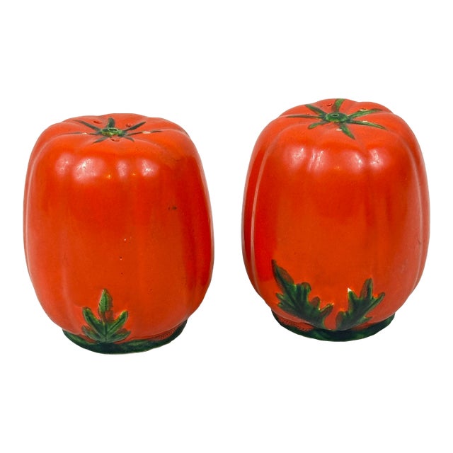 Vintage Tomato Shaped Salt & Pepper For Sale
