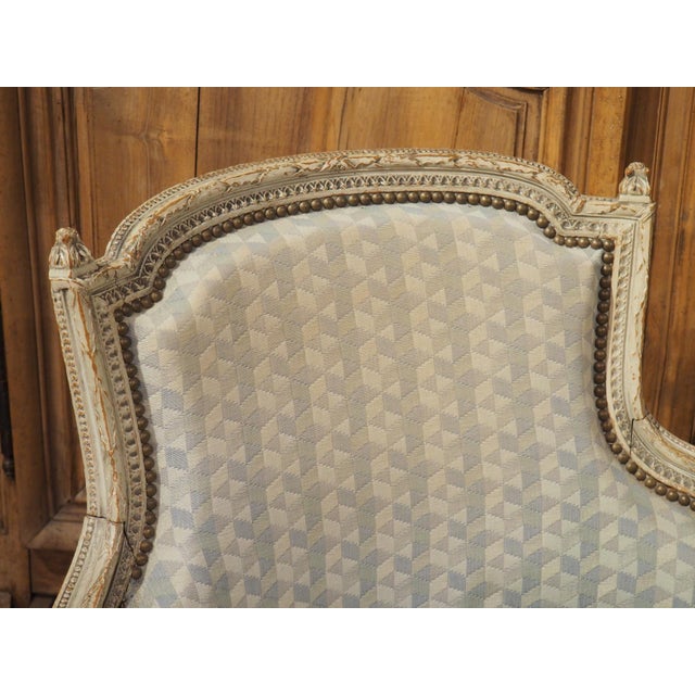 Rare Pair of Period French Louis XVI His and Hers Bergère Armchairs, Circa 1780 For Sale - Image 9 of 12