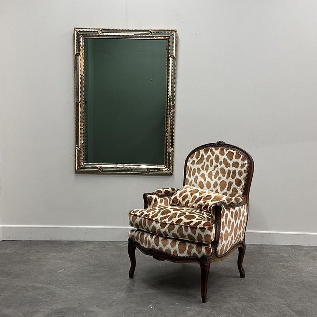 Gold Large Italian Gilt Mirror with Architectural Frame, 1980s For Sale - Image 8 of 13