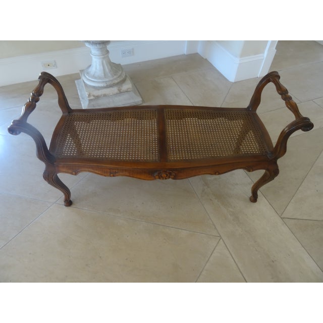 Vintage French Walnut Bench For Sale - Image 4 of 10