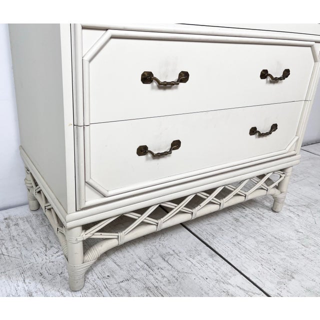 Vintage Tall Ficks Reed Rattan Chest of Drawers For Sale - Image 10 of 11