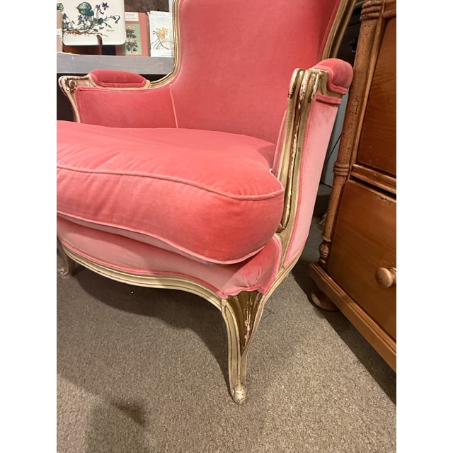 Cerise Late 19th Century A Pair, French Provincial Bergere Chairs For Sale - Image 8 of 9