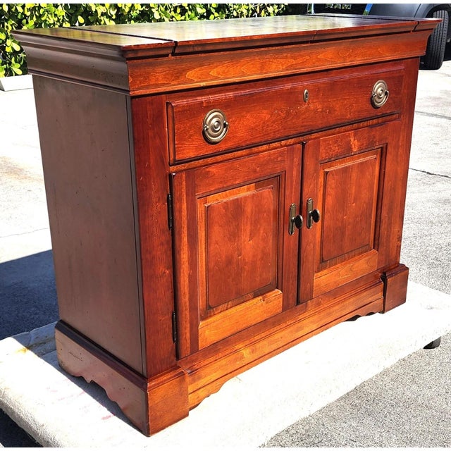 Brown Bassett Chris Madden Collection Bar Flip Top Rolling For Sale - Image 8 of 16