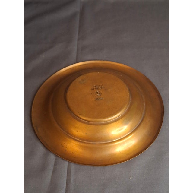 Copper Rare 1948 Transition Copper Plate Tzfat Canaan Workshop Palestine & Israel Marks For Sale - Image 8 of 15