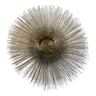 Brutalist 1960s Monumental Sunburst Wall Sculpture Attributed to William & Bruce Friedle New York MCM For Sale